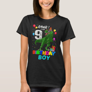 Rawr I'm 9 9th Birthday Rex Dinosaur Party For B T-Shirt