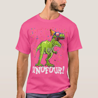 Rawr I'M A Dinofour T Rex Dinosaur 4Th Birthday Pa T-Shirt
