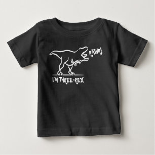Rawr I'm Three -Rex 3rd Birthday Dinosaur Shirt,  Baby T-Shirt