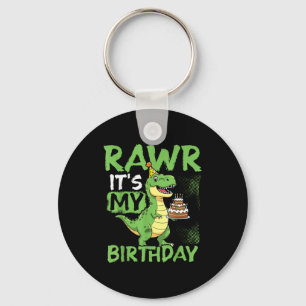 Rawr It’s My Birthday Funny T-rex Party Key Ring