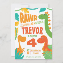Rawr Lets Party Like a Dinosaur - Personalised