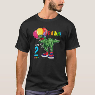 Rawr Level 2 Accepted 2nd Birthday Boy's Birthday T-Shirt