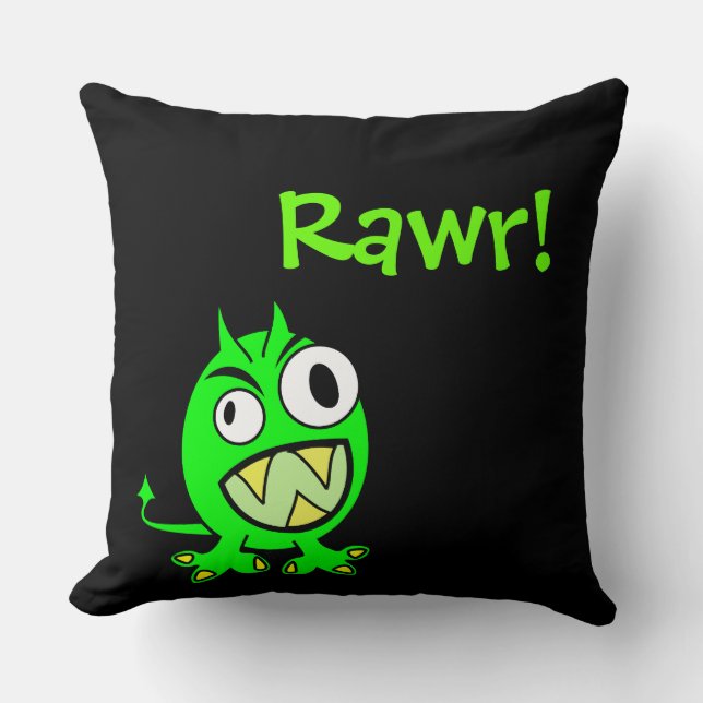 Rawr Little Green Devil Cushion (Front)
