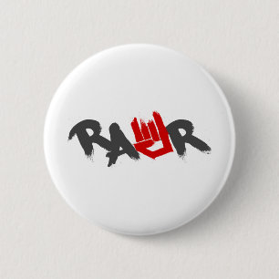 Rawr Logo - Emo, goth, alternative, rock, grunge 6 Cm Round Badge