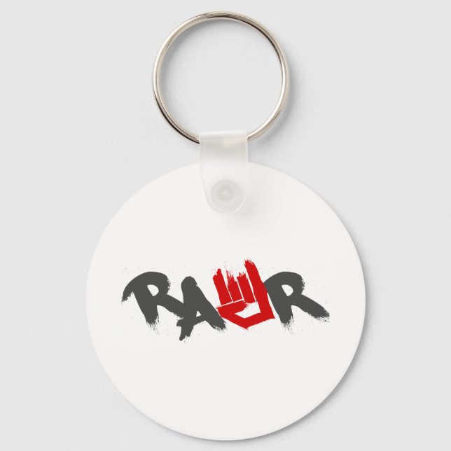 Rawr Logo - Emo, goth, alternative, rock, grunge Key Ring (Front)
