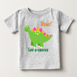 Rawr! Luv-a-saurus baby boy green dinosaur Baby T-Shirt