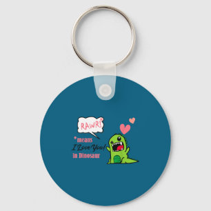 Rawr means i love you dinosaur valentine's day gif key ring