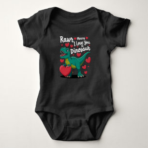 Rawr Means I Love You In Dinosaur T Rex Valentines Baby Bodysuit