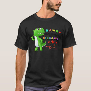 Rawr Means I Love You in Dinosaur Trex Valentines T-Shirt
