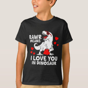 Rawr Means I Love You In Dinosaur Valentine’s Day  T-Shirt