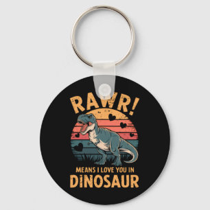 Rawr Means I Love You In Dinosaur Vintage Valentin Key Ring