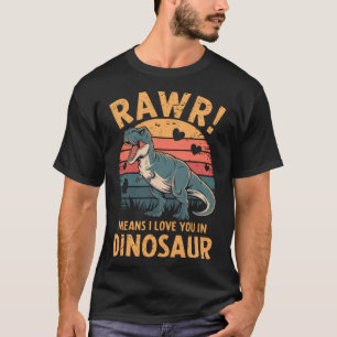 Rawr Means I Love You In Dinosaur Vintage Valentin T-Shirt