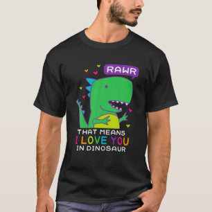 Rawr That Means I Love You In Dinosaur Funny Valen T-Shirt