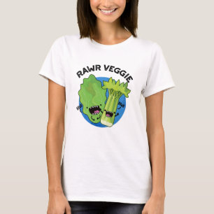 Rawr Veggie Funny Food Pun T-Shirt