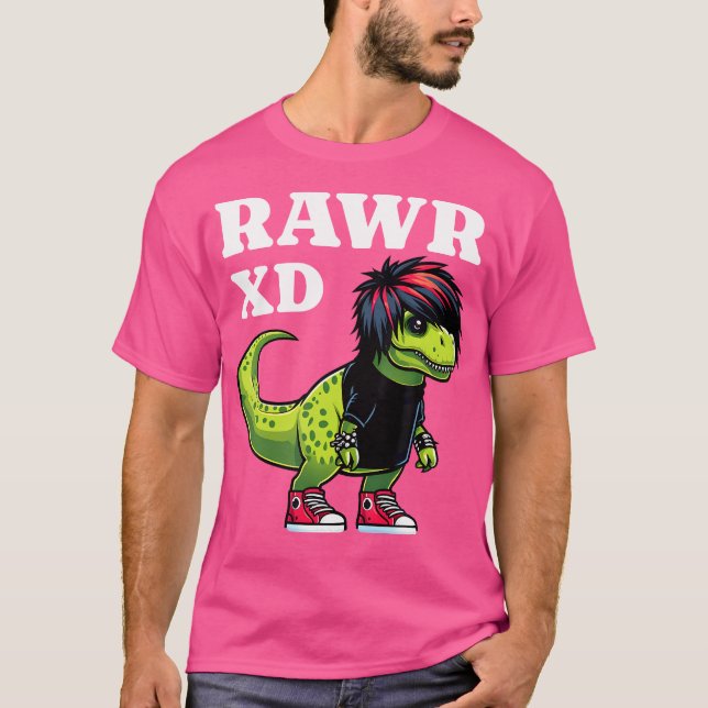 Rawr Xd Scene Kid 2000S Aesthetic Dinosaur Emo Sce T-Shirt (Front)