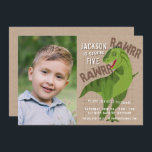 RAWRR Dinosaur Kids Neutral Birthday Party Photo Invitation<br><div class="desc">This fun kids birthday party invitation features a your child's photo, T-Rex dinosaur illustration, neutral kraft background, and casual, distressed fonts. It's a great choice for any child's birthday party. See the collection below for more coordinating items! TIP: Customise it further by adding a photo and/or text to the back...</div>