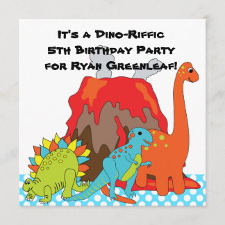 RAWRRR Dinosaur Dino Birthday Party Invitations