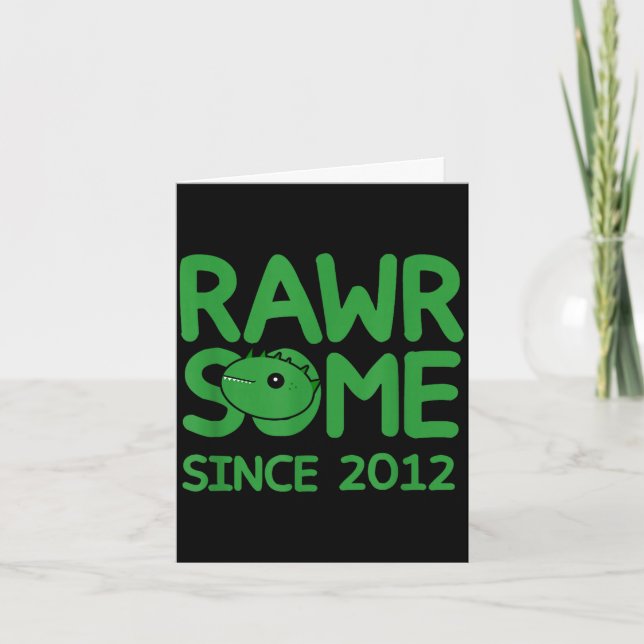 Rawrsome since 2012 - funny monster outfit design card (Front)