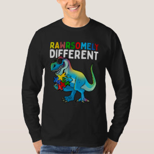 Rawrsomely Different Dinosaur Autism Awareness Puz T-Shirt
