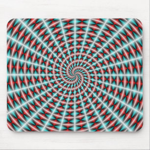 Ray and Spiral Weave in Blue and Red Mouse Pad