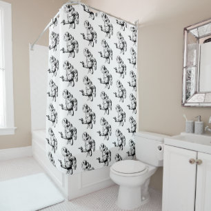 Ray Gun Man - Retro Sci-Fi Shower Curtain