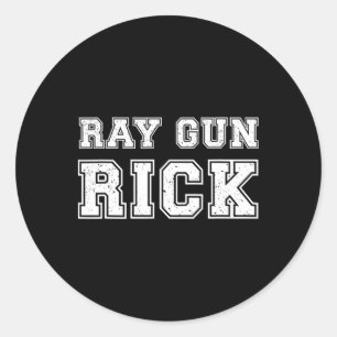 Ray Gun Rick Funny Meme For Gamers Classic Round Sticker