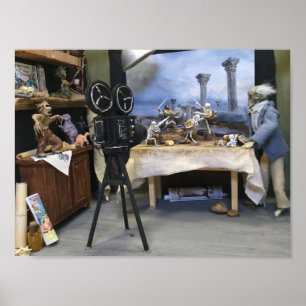 Ray Harryhausen in Studio Poster