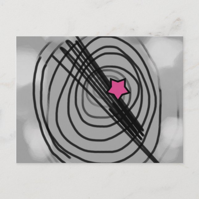 Ray-o-gram Postcard with Pink Star (Front)