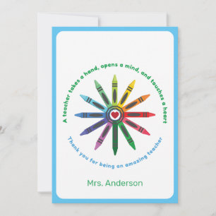 Ray of Crayons / Teacher Appreciation Thank You Ca Card