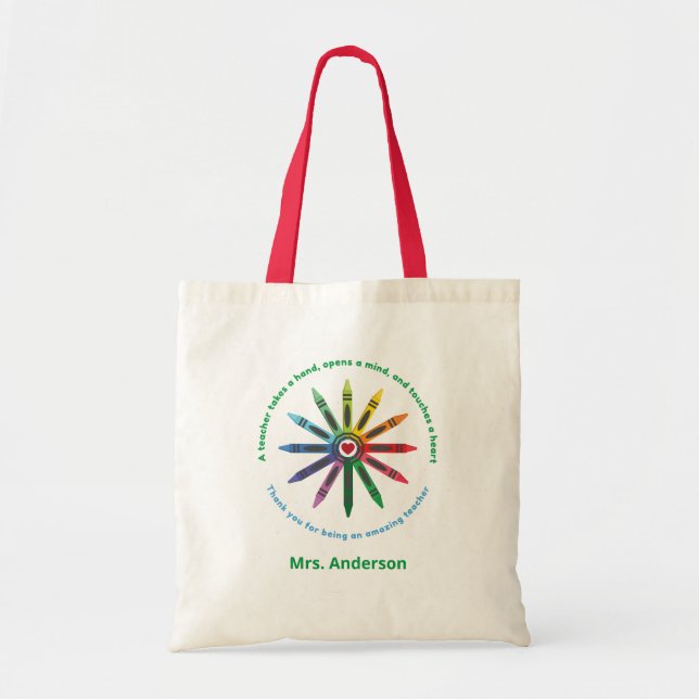 Ray of Crayons / Teacher Appreciation Tote Bag (Front)