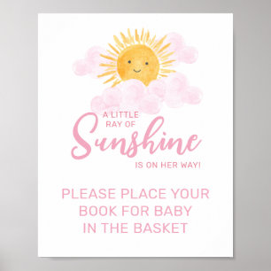 Ray Of Sunshine Baby Shower Books In Basket Poster
