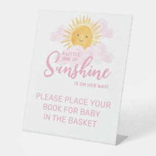 Ray Of Sunshine Baby Shower Books  Pedestal Sign