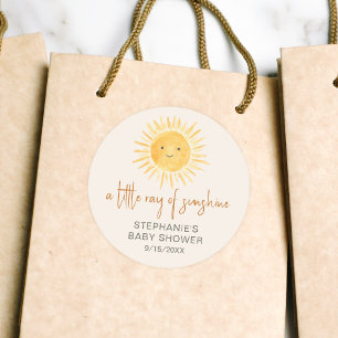  Ray Of Sunshine Baby Shower Classic Round Sticker