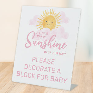 Ray Of Sunshine Baby Shower Decorate A Block Pedestal Sign