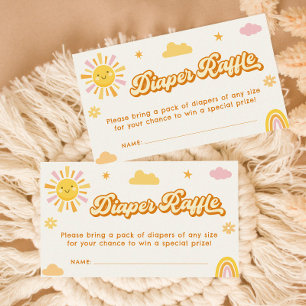 Ray of Sunshine Baby Shower Diaper Raffle Ticket Enclosure Card