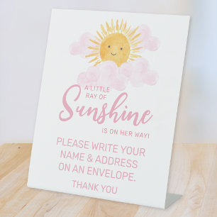 Ray Of Sunshine Baby Shower Name And Address Pedestal Sign