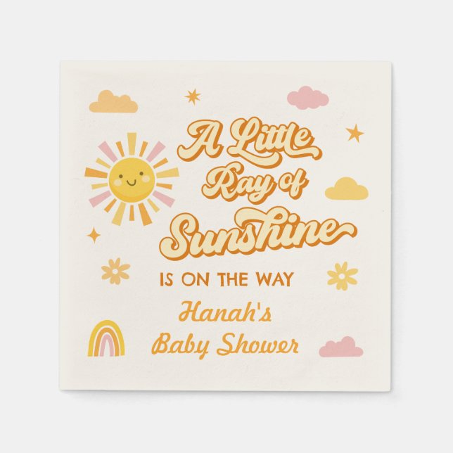 Ray of Sunshine Baby Shower Napkin (Front)