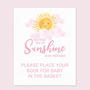 Ray Of Sunshine Baby Shower Place Books In Basket Poster