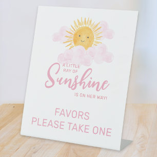 Ray Of Sunshine Baby Shower Please Take A Favour Pedestal Sign