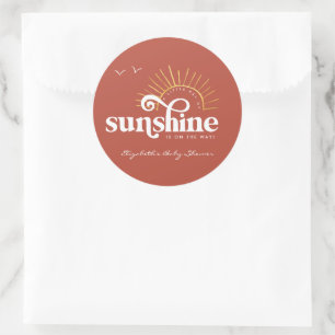 Ray of Sunshine   Boho Baby Shower   Classic Round Sticker