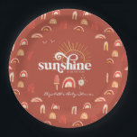 Ray of Sunshine | Boho Baby Shower  Paper Plate<br><div class="desc">Starting with a fabulous printed invitation, set the tone with a unique design then carry the theme through the entire event. Your event will be picture perfect from beginning to end with special little extras. At the party, consider personalised party favours for an extra special touch. Featuring boho summer sunshine...</div>