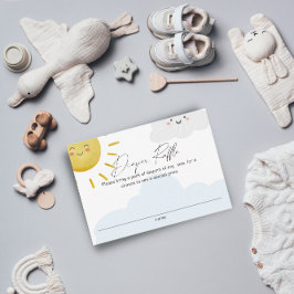 Ray of Sunshine Clouds Boy Diaper Raffle Small Enclosure Card