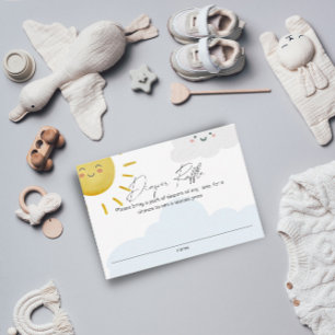 Ray of Sunshine Clouds Boy Diaper Raffle Small Enclosure Card