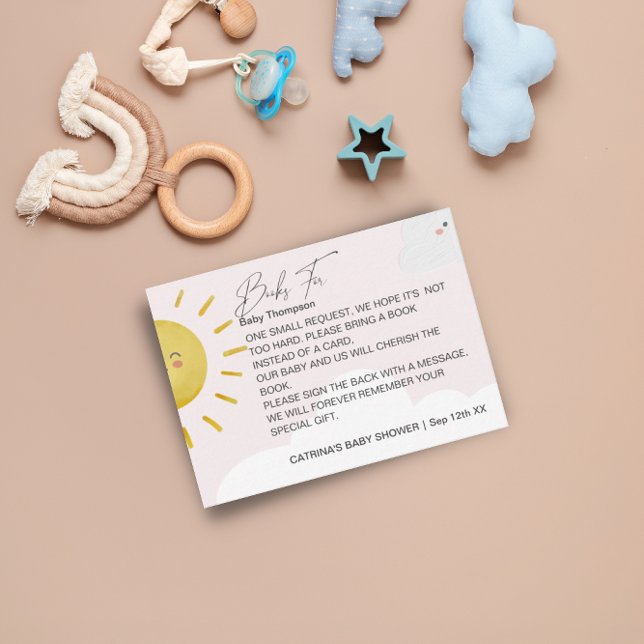 Ray of Sunshine Clouds Girl Books For Baby Small Enclosure Card (Creator Uploaded)