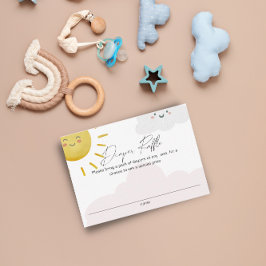 Ray of Sunshine Clouds Girl Diaper Raffle Small Enclosure Card