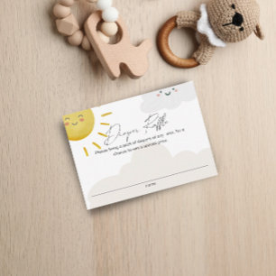 Ray of Sunshine Clouds Neutral Diaper Raffle Small Enclosure Card