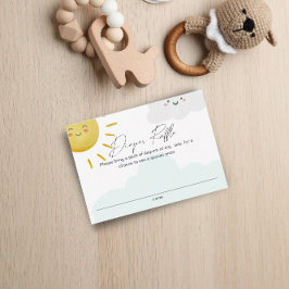 Ray of Sunshine Clouds Neutral Diaper Raffle Small Enclosure Card