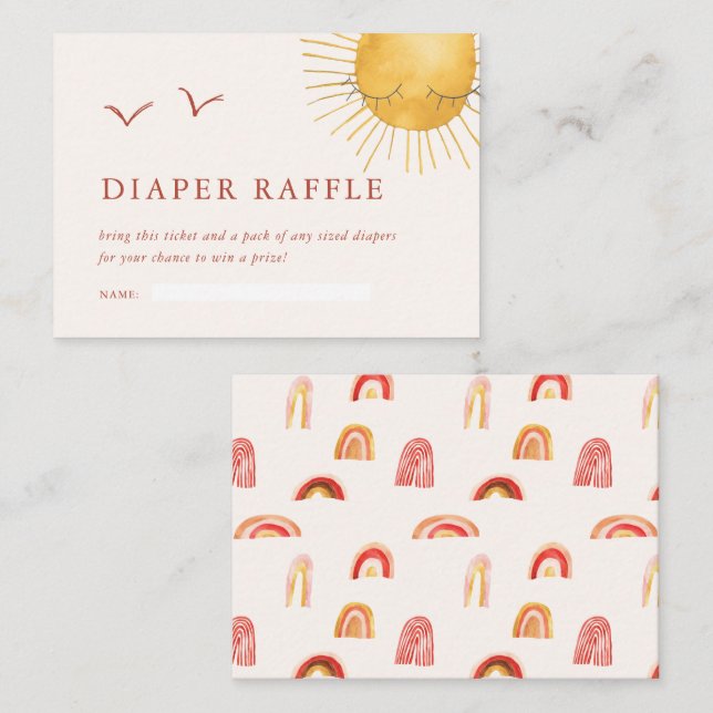 Ray of Sunshine | Diaper Raffle Enclosure Card (Front/Back)