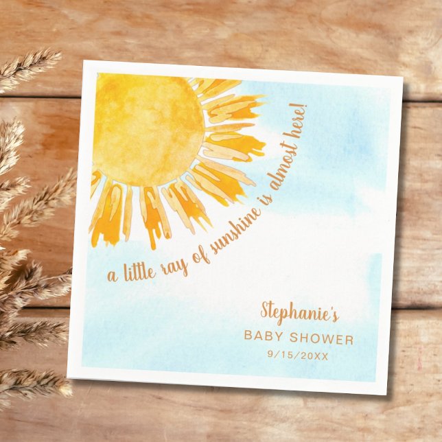 Ray of Sunshine Gender Neutral Baby Shower  Napkin (Creator Uploaded)