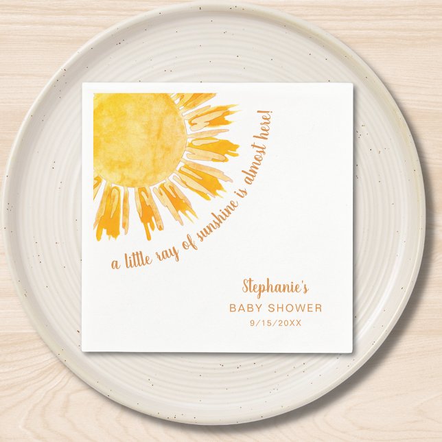 Ray of Sunshine Gender Neutral Baby Shower  Napkin (Creator Uploaded)